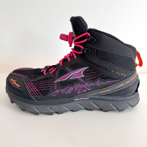 Altra Lone Peak 3.5 Mid Mesh Zero Drop Trail Runners Black Pink Purple Womens 7 - Picture 11 of 11